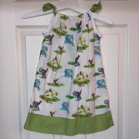 Curious George pillowcase dress homemade size 4-5 - Picture 1 of 5
